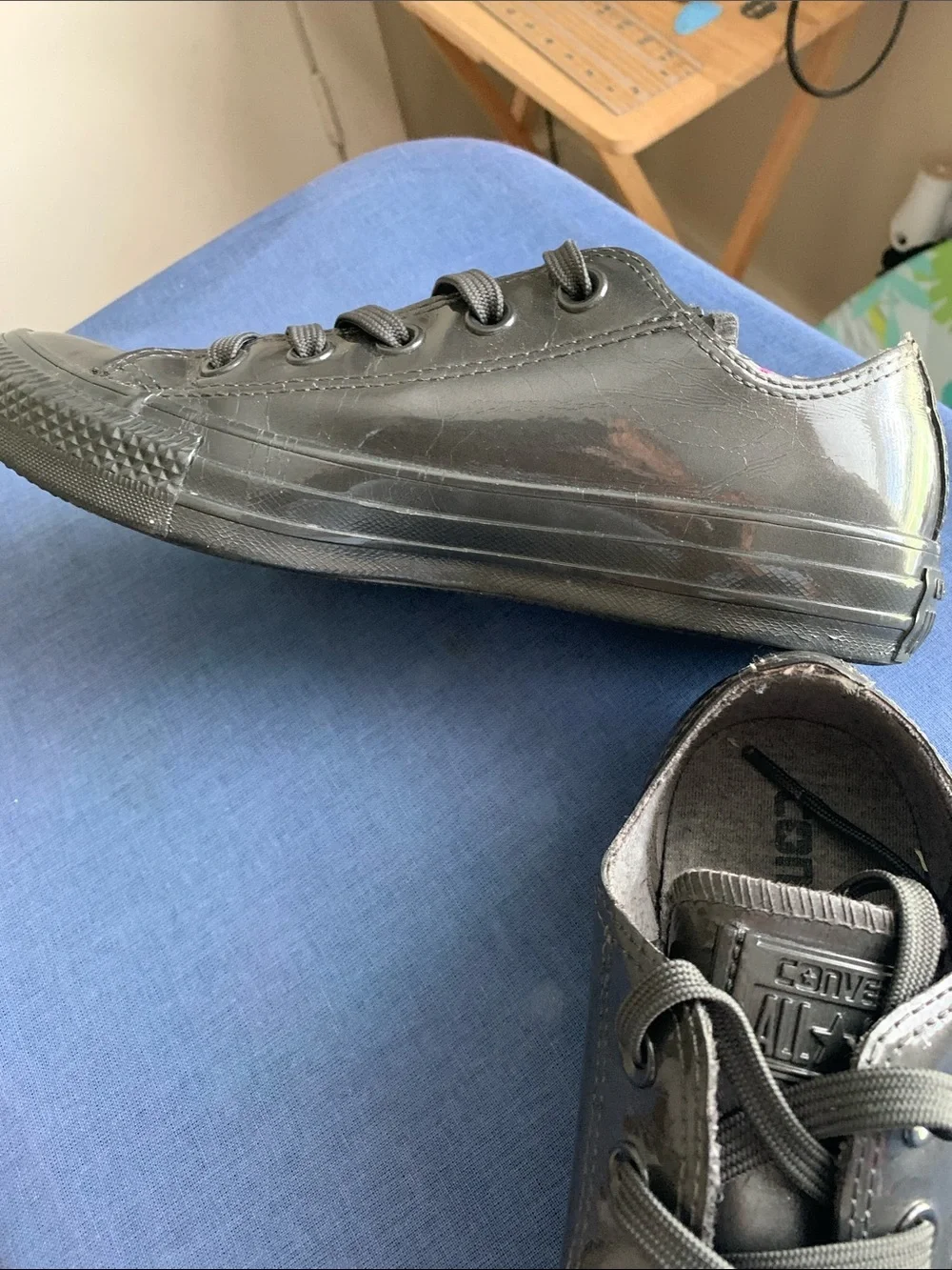 Converse Women's Low Top Athletic Sneakers- Gun Metal Gray